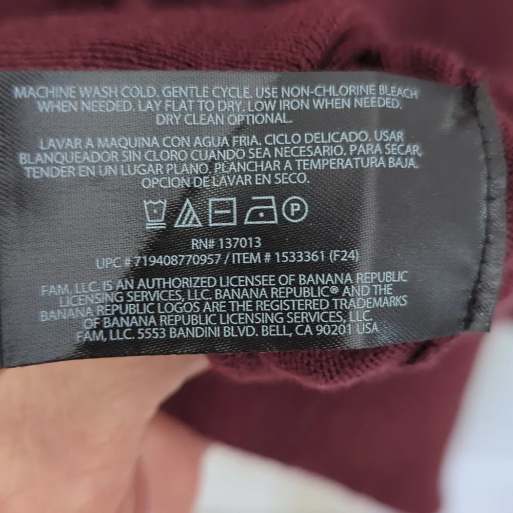 Banana Republic Burgundy Merino Wool Sweater